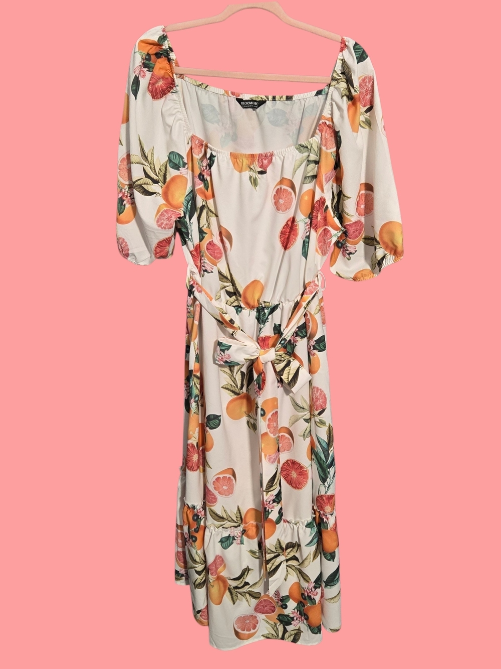 ORANGE FRUIT MAXI DRESS